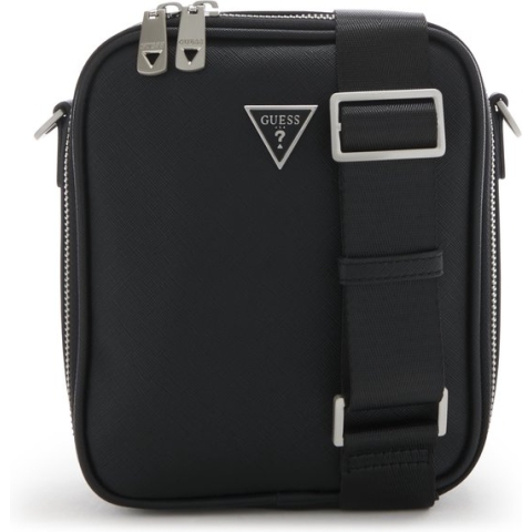 Guess CRTS Saffiano Eco Top Zip Heren Tasje - Zwart - One Size
