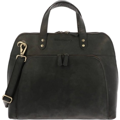 Laptoptas Dames 15,6 Inch - Vintage Ecoleer - Mat Zwart