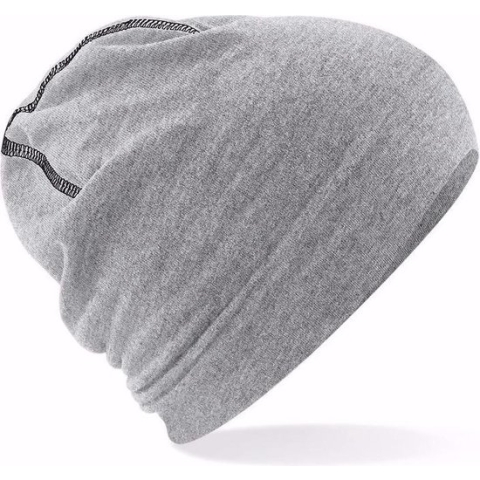 Katoenen sport beanie grijs voor volwassenen