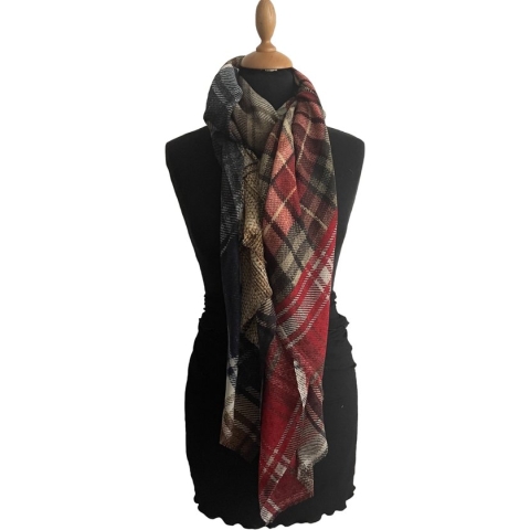 HIGHFIELD SHAWL DESSIN “RUIT” WOL 90CM X 190CM – MULTICOLOUR