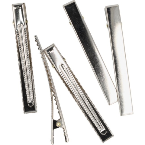 Haarspeld Alligator Recht 8cm Zilver 5 Stuks - DIY - Zelf Haarklemmetjes Maken Haarclipjes Haaraccessoires Haar Klem Hair Clip