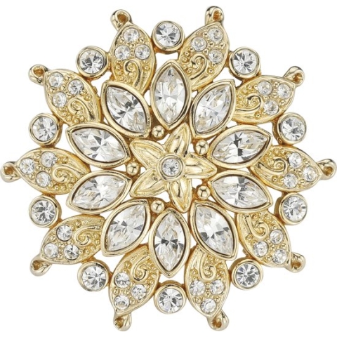 Traveller Broche - Broches Dames - Goud - Kristal - Bloem ø 32 mm - Preciosa Crystals - Verguld - 157580