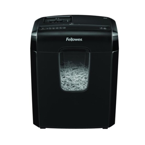 Fellowes papierversnipperaar 6C - snippers P4 - 6 vel - zwart