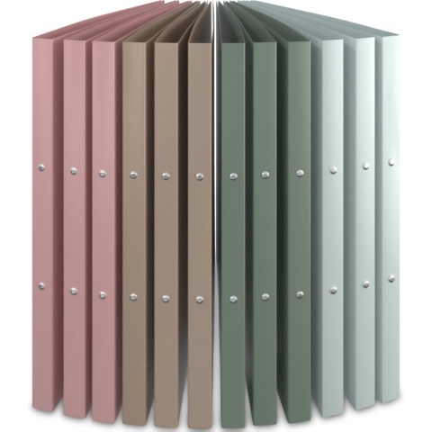 ACROPAQ - 12 x Ringmap - A4 met 2 ringen, Esthetisch mooie pastel kleuren, Rugbreedte 2,2 cm, Nordic colors - Ringband, Ordner
