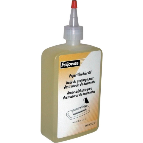 5x Fellowes olie voor papiervernietigers, flacon van 350 ml