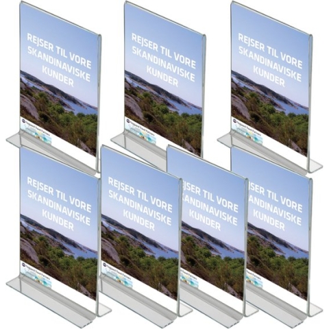 7 pack | Folderstandaard | T-standaard A4 formaat staand | Menukaarthouder | acryl T standaard | acryl kaarthouder | menustandaard A4 | van duurzaam