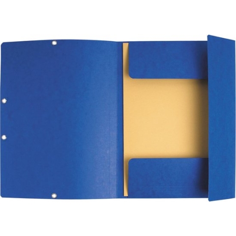 Exacompta elastomap uit karton, ft A4, 3 kleppen, set van 3 stuks in 3 tinten blauw (Oceaan)