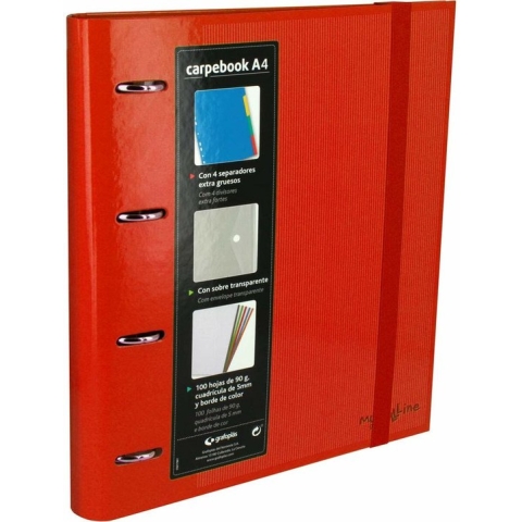 Ringmap Grafoplas Carpebook Rood (32 x 28 x 4 cm)
