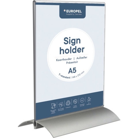 Kaarthouder Europel T-standaard A5 acryl/aluminium