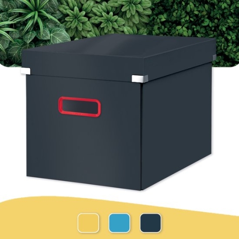 Leitz Click & Store Grote Opbergkubus - 32 x 31 x 36 Cm (BxHxD) - Opvouwbare Opbergdoos met Deksel - Fluweel Grijs