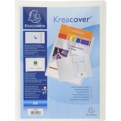 30x Kreacover�Personaliseerbare Presentatiemap - soepele PP - A4, Wit