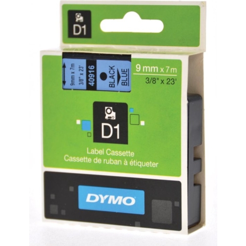 Laminated Tape for Labelling Machines Dymo D1 40916 LabelManager™ Black Blue 9 mm (5 Units)