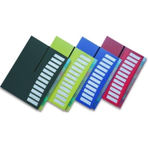 EXXO-HFP #40228 - A4  Hand-out - Huiswerk- Projectmap - 12 tassen/tabs - Marine blauw - 25 stuks