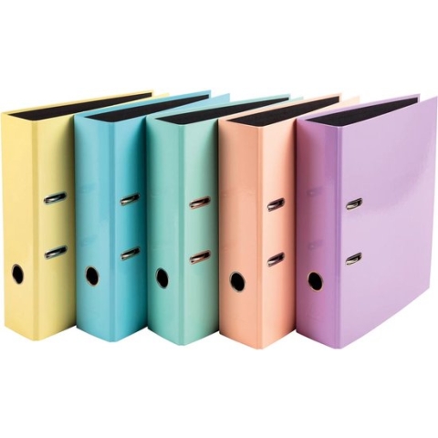 Exacompta Aquarel ordner uit karton met gecoat papier, ft A4, rug van 8 cm, in geassorteerde kleuren 10 stuks