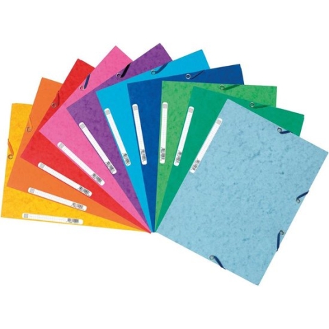 Exacompta elastomap 3 kleppen formaat A4 geassorteerde     kleuren pak van 10