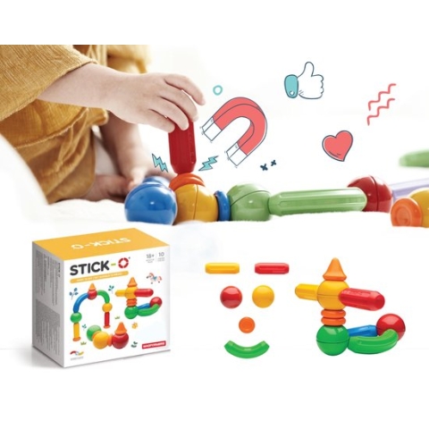 Stick-O - Basic 10 Set - magnetisch speelgoed - 20 modellen - speelgoed 1 jaar - peuter speelgoed jongens en meisjes - baby speelgoed - speelgoed jongens 2 jaar