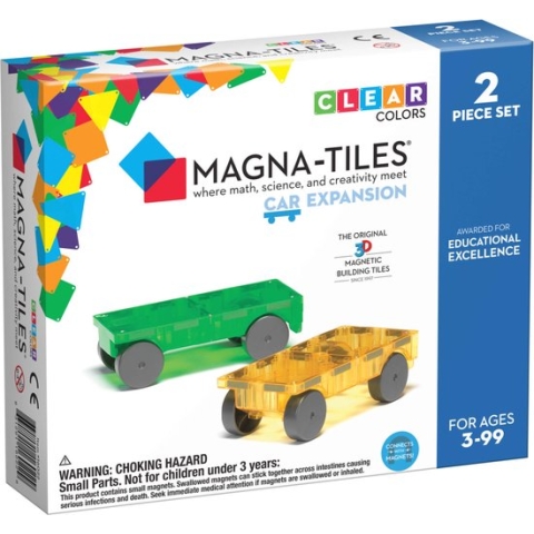 Magna Tiles - 2 stuks Cars Auto's Clear Colors - Constructiespeelgoed