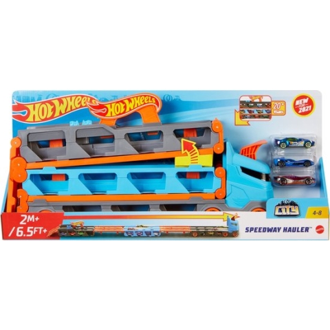 Hot Wheels City - Transportwagen voor speelgoedauto - Met 3 autos