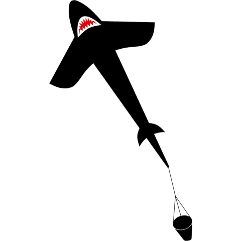 Ecoline Vlieger Shark Kite 5 Spanwijdte 1500 mm
