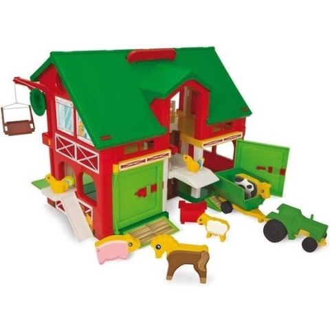 Wader Boerderij Speelset Rood 37 X 35 X 30 Cm