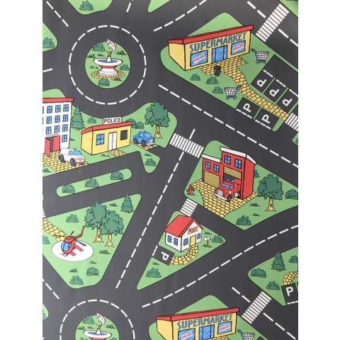 JYG Speelkleed - Stratentapijt Vinyroute 200x200cm - Veelkleurig