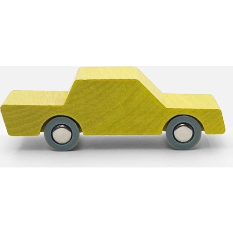 waytoplay heen&weer auto - yellow (geel gekleurd hout)