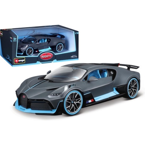 Bburago Bugatti Divo mat grijs blauw schaal 1:18 modelauto schaalmodel