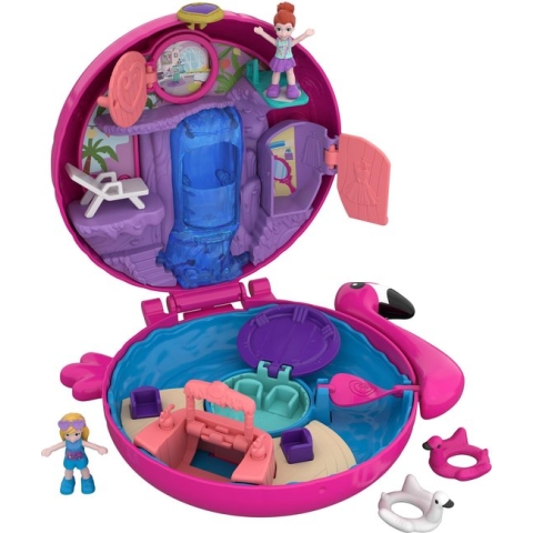 Polly Pocket Flamingo float koffer - Speelfigurenset