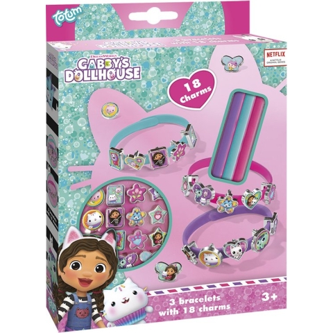 Gabby’s Poppenhuis Totum armbandjes maken 3 schuifarmbandjes met 18 bedels Gabby’s Dollhouse