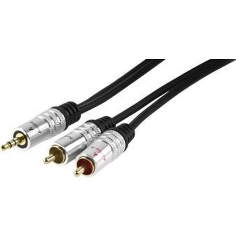 HQ Audiokabel 3.5mm Stereo - 2x Rca Mannelijk Connector 10.0 M