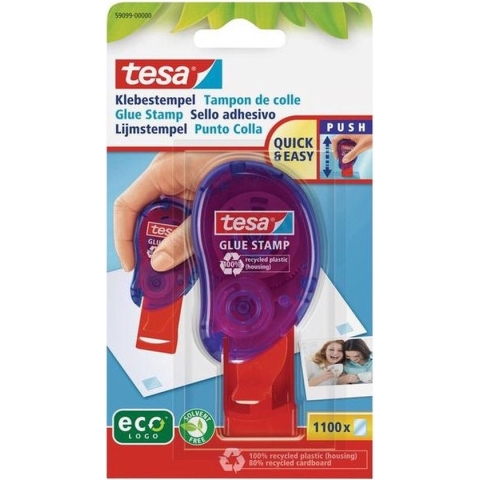 1x Tesa lijmstempel 1100 pads - Hobby/knutselbenodigdheden - Stempellijm - Plakken/lijmen - Knutselen - Knutsellijm voor op kantoor en thuis
