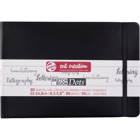 Art creation schetsboek dots 21x14,8 cm zwart