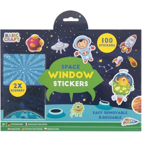 Raamstickers 'Ruimte' 100 Stuks - Raamstickers voor Kinderen - Raamstickers Auto