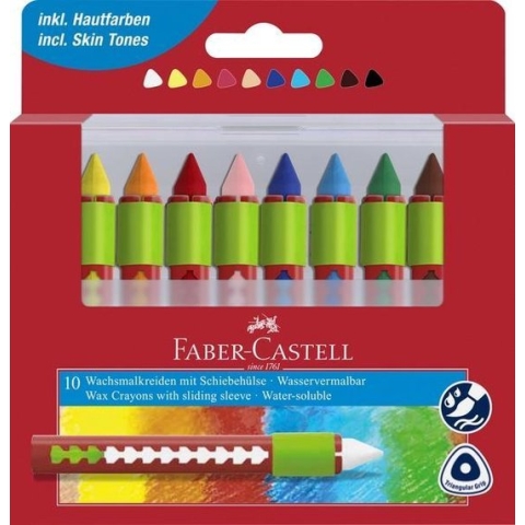 aquarel krijt Faber-Castell wateroplosbaar 10stuks FC-120014