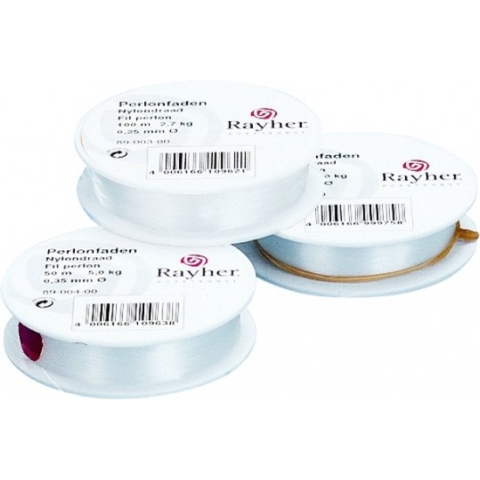 3x Nylon hobby draad wit - Hobby/knutselmateriaal