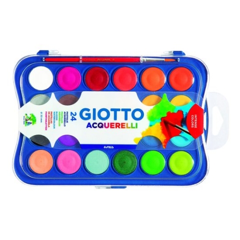 Gouache Giotto 30mm doos à 24 kleuren met penseel