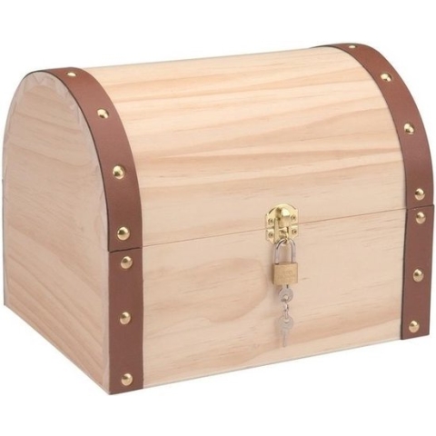 Houten kist met slot 27 cm
