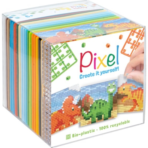 Pixelhobby Pixel Create it yourself kubus setje Dino's
