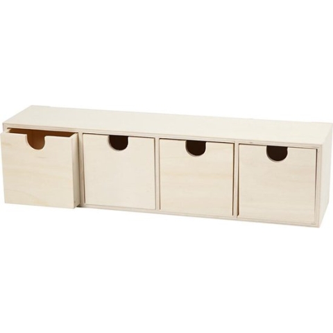 Ladenkast 4 lades afm 9 2x34 7 cm binnenmaat 7 2x7 2 cm triplex 1stuk