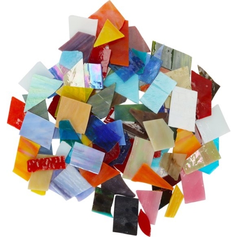 Belle Vous Gemixte en Gekleurde Mozaïek Tegels (800g) - Ongeveer 50-60 Stuks - Diverse Maten en Vormen - Geassorteerde Glas in Lood Tegels voor Handgemaakte DIY Kunst/Hobby en Huisdecoratie