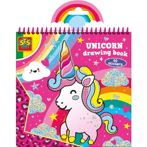 SES - Unicorn kleurboek - met glitterstickers