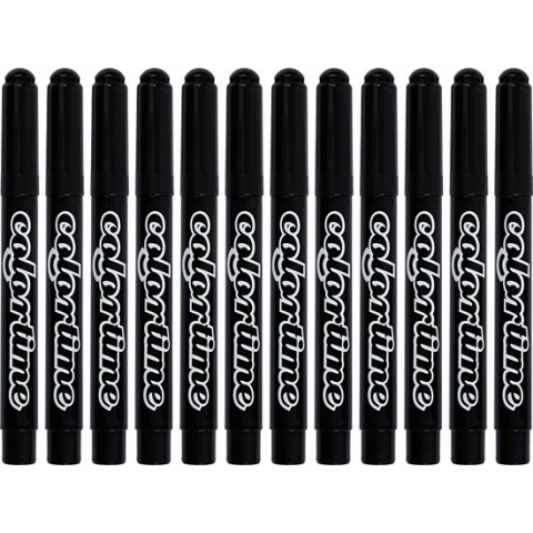 Colortime stift,  5 mm lijn, zwart, 12 stuks