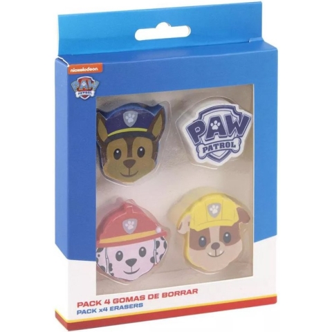 Set van 4 Paw Patrol gummetjes in doosje