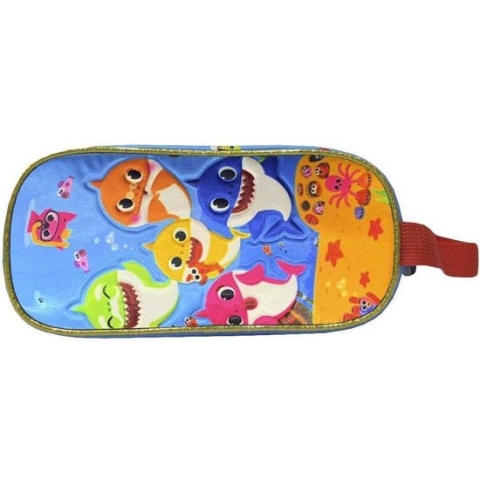 Baby Shark Etui Family - 23 x 11 x 7 cm - Blauw