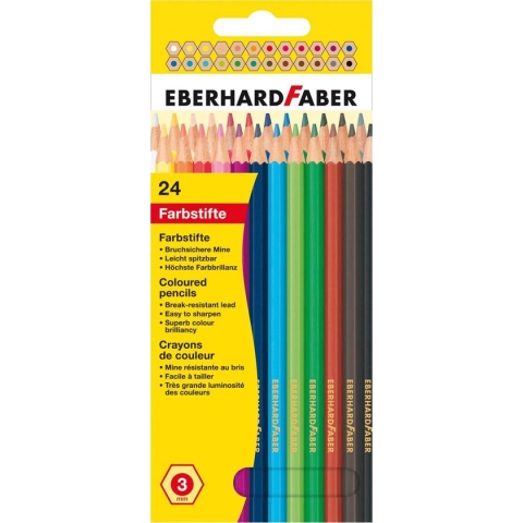 kleurpotlood Eberhard Faber Kid 17,5cm etui à 24 stuks assorti kleuren EF-514824