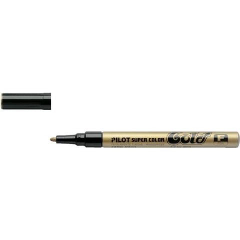 Viltstift PILOT Super SC-G-F lakmarker rond goud 1mm - 12 stuks