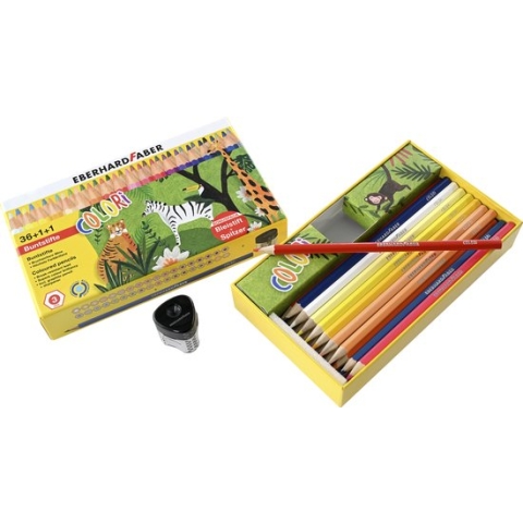 Eberhard Faber kleurpotloden -  36 stuks met grafietpotlood en puntenslijper - EF-514838