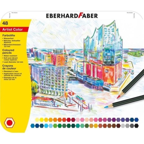 Kleurpotloden Eberhard Faber metaaletui a 48 stuks