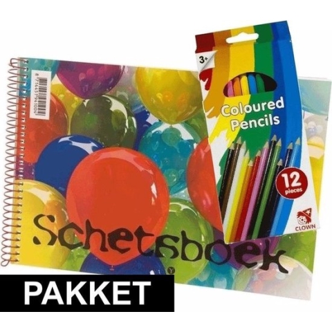 A4 tekenboek inclusief kleurpotloden