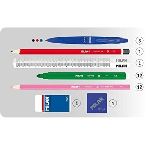 Pennenzak Milan Super Chefs 31 Onderdelen Paars (22,5 x 11,5 x 11 cm)